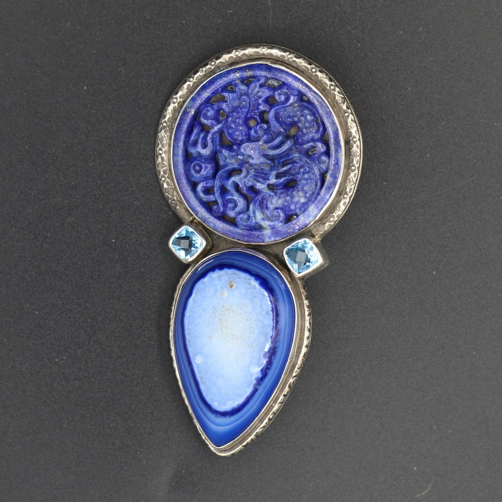 Vintage Amy Kahn Russell Pin/Pendant AKR silver